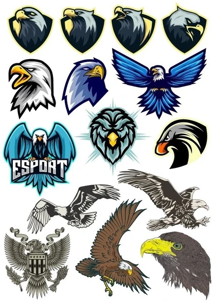 Kartal Eagle Sticker Set-2 15 Parça Telefon, Tablet, Defter, Laptop Sticker ürün görseli 1