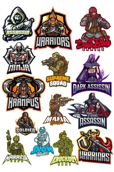 Savaşçı Sticker Set-1 14 Parça Telefon, Tablet, Defter, Laptop Sticker ürün görseli 1