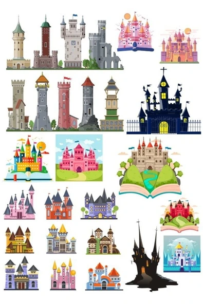 Kale Sticker Set-2 15 Parça Telefon, Tablet, Defter, Laptop Sticker ürün görseli 1