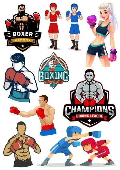 Şampiyon Box Sticker Set 10 Parça Telefon, Tablet, Defter, Laptop Sticker ürün görseli 1