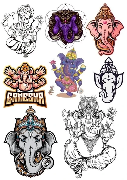 Fil Sticker Set-2 8 Parça Telefon, Tablet, Defter, Laptop Sticker ürün görseli 1