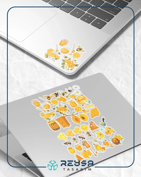 Arı Bal Sticker Set 15 Parça Telefon, Tablet, Defter, Laptop Sticker - 3