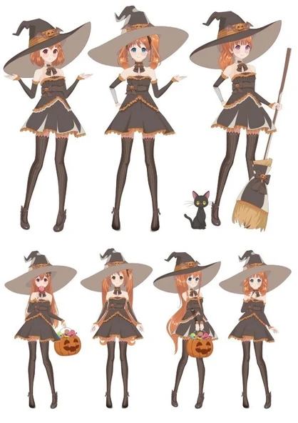 Cadı Peri Sticker Set 7 Parça Telefon, Tablet, Defter, Laptop Sticker ürün görseli 1