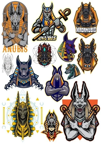 Anubis Sticker Set-2 9 Parça Telefon, Tablet, Defter, Laptop Sticker