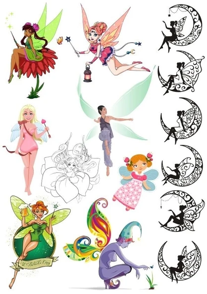 Peri Sticker Set-2 13 Parça Telefon, Tablet, Defter, Laptop Sticker ürün görseli 1