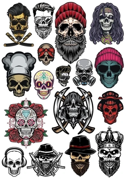 Kuru Kafa İsklet Sticker Set-11 21 Parça Telefon, Tablet, Defter, Laptop Sticker