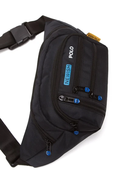 Erkek Bel Çantası Çapraz Bol Cepli Su Geçirmez Kumaş Göğüs Çapraz Kulaklık Çıkışlı Çanta - 7