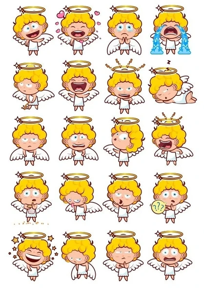 Melek Çocuk Sticker Set 20 Parça Telefon, Tablet, Defter, Laptop Sticker ürün görseli 1