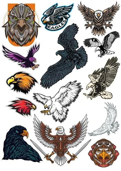 Kartal Eagle Sticker Set-3 14 Parça Telefon, Tablet, Defter, Laptop Sticker ürün görseli 1