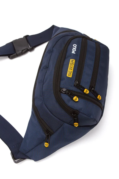 Erkek Bel Çantası Çapraz Çok Cepli Su Geçirmez Kumaş  Çapraz Kulaklık Çıkışlı Çanta - 7