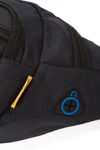 Erkek Bel Çantası Çapraz Bol Cepli Su Geçirmez Kumaş Göğüs Çapraz Kulaklık Çıkışlı Çanta - 6