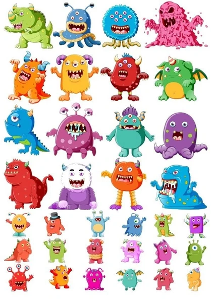 Virüs Sticker Set-3 17 Parça Telefon, Tablet, Defter, Laptop Sticker ürün görseli 1