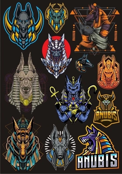 Anubis Sticker Set-3 12 Parça Telefon, Tablet, Defter, Laptop Sticker ürün görseli 1