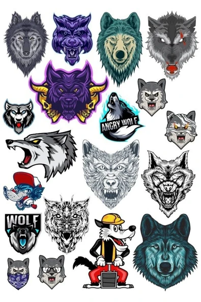 Kurt Wolf Sticker Set-4 17 Parça Telefon, Tablet, Defter, Laptop Sticker ürün görseli 1