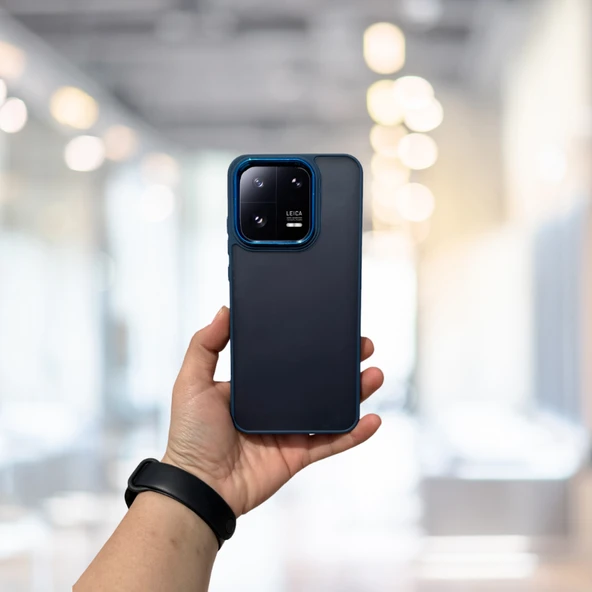 XİAOMİ Mİ 13 PRO ARKASI BUZLU ŞEFFAF HASSAS DÜĞME KAMERA ÇIKINTILI SERT MAT PERFECT LACİVERT