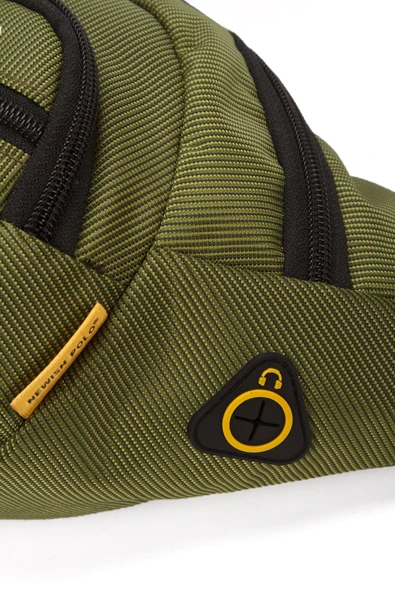 Erkek Bel Çantası Çapraz Çok Cepli Suya Dayanıklı Kumaş Göğüs Çapraz Kulaklık Çıkışlı Çanta - 5