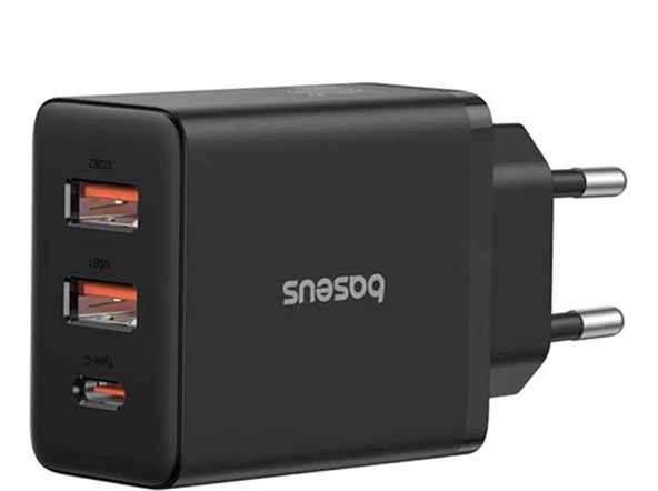 BASEUS P10111402113-00 Cube Hızlı 2U+C 30W Şarj Cihazı Küme Siyahı