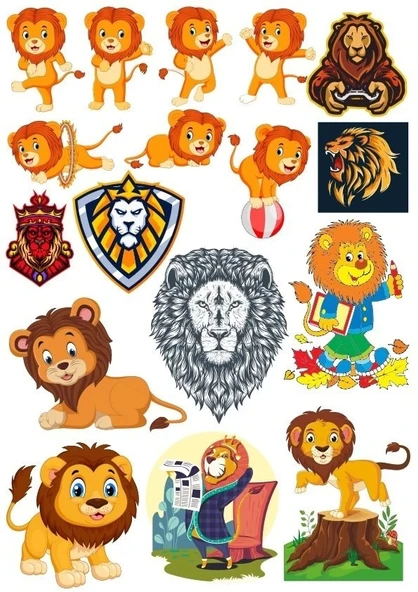 Aslan Sticker Set-17 17 Parça Telefon, Tablet, Defter, Laptop Sticker ürün görseli 1