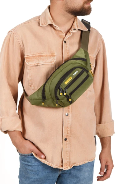 Erkek Bel Çantası Çapraz Çok Cepli Suya Dayanıklı Kumaş Göğüs Çapraz Kulaklık Çıkışlı Çanta - 2