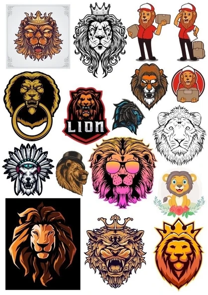 Aslan Sticker Set-14 17 Parça Telefon, Tablet, Defter, Laptop Sticker ürün görseli 1
