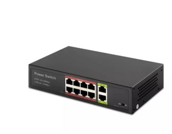 HADRON HD08 POE SWITCH 2UPLINK 8+2 10-100 MBPS 8PORT