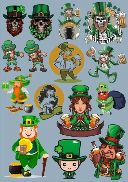 İrlandalı Sticker Set-3 17 Parça Telefon, Tablet, Defter, Laptop Sticker ürün görseli 1