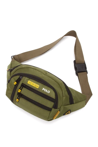 Erkek Bel Çantası Çapraz Çok Cepli Suya Dayanıklı Kumaş Göğüs Çapraz Kulaklık Çıkışlı Çanta - 7