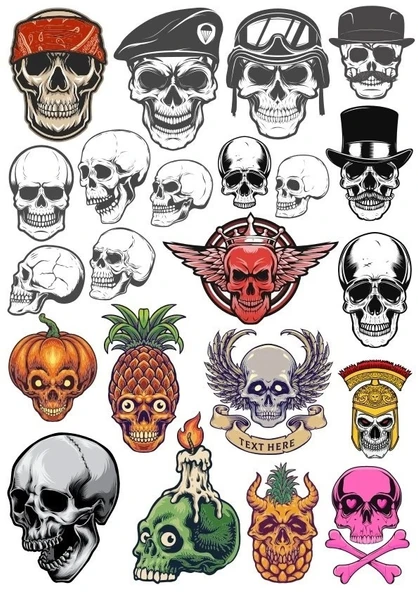 İskelet Sticker Set-13 25 Parça Telefon, Tablet, Defter, Laptop Sticker ürün görseli 1