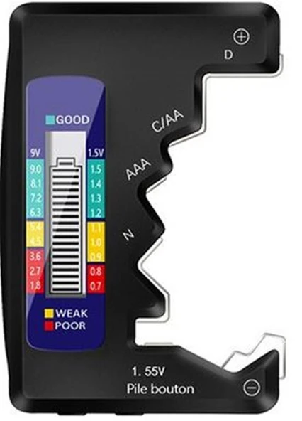 Sline M-005 Pil Test Cihazı 9V, 1.5V, AA, AAA, N Tipi Pil Testi