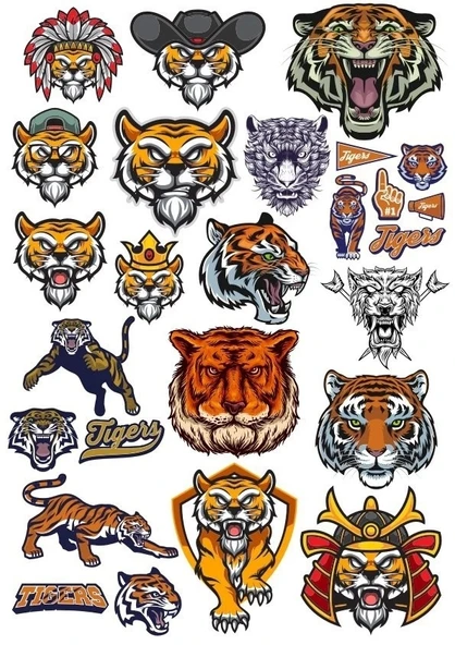 Kaplan Sticker Set-6 19 Parça Telefon, Tablet, Defter, Laptop Sticker ürün görseli 1