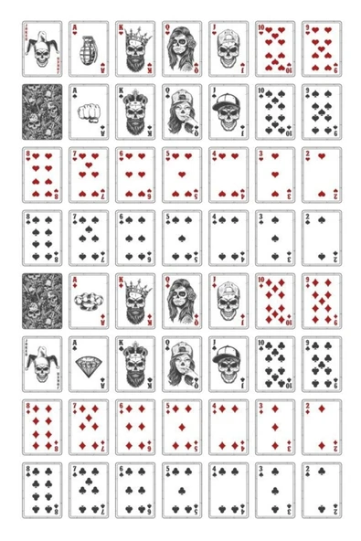 Poker Destesi Sticker Set 56 Parça Telefon, Tablet, Defter, Laptop Sticker ürün görseli 1