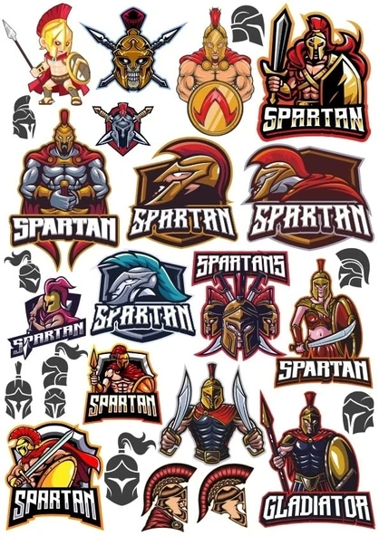 Spartalı Savaşçı Sticker Set 1 20 Parça Telefon, Tablet, Defter, Laptop Sticker ürün görseli 1