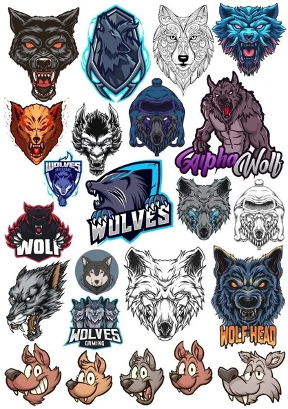 Kurt Wolfs Sticker Set-2 17 Parça Telefon, Tablet, Defter, Laptop Sticker ürün görseli 1