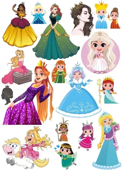 Prenses Sticker Set 20 Parça Telefon, Tablet, Defter, Laptop Sticker ürün görseli 1