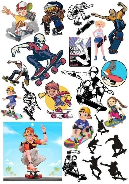 Kaykay Sticker Set 25 Parça Telefon, Tablet, Defter, Laptop Sticker ürün görseli 1