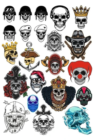 Kurukafa Sticker Set 20 Parça Telefon, Tablet, Defter, Laptop Sticker ürün görseli 1