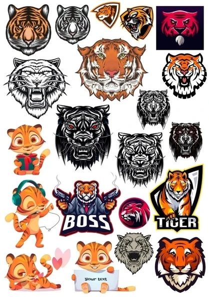 Kaplan Sticker Set 11 20 Parça Telefon, Tablet, Defter, Laptop Sticker ürün görseli 1