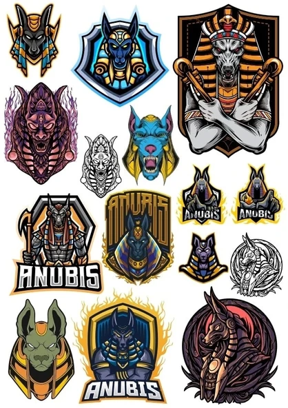 Mısır ve Firavun Sticker Set 2 20 Parça Telefon, Tablet, Defter, Laptop Sticker