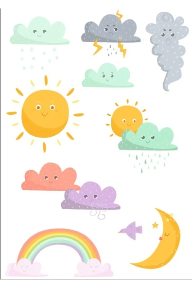 Sevimli Hava Olayları Sticker Set
