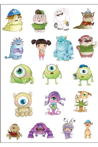 Canavarlar Sevimli Sticker Set 1
