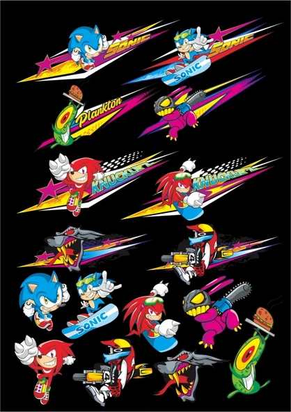 Cizgi Film Karakterleri Sticker Set 16 Parça Telefon, Tablet, Defter, Laptop Sticker ürün görseli 1