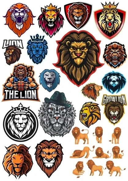 Aslan Sticker Set 11 18 Parça Telefon, Tablet, Defter, Laptop Sticker