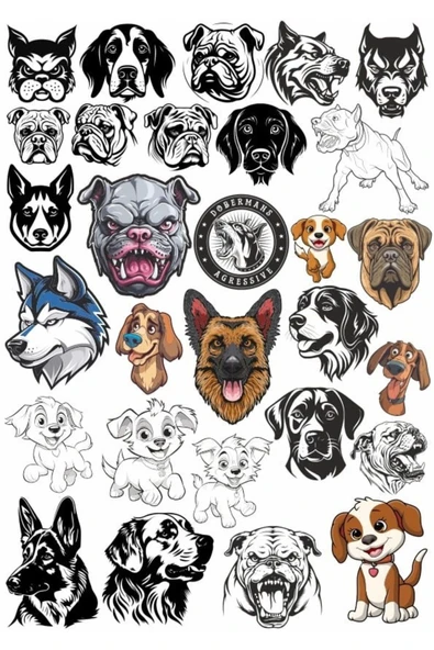 Köpek Türleri Sticker Set 1