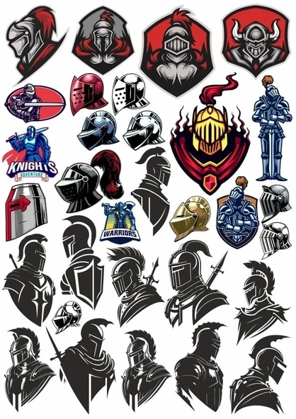 Şövalyeler Sticker Set 25 Parça Telefon, Tablet, Defter, Laptop Sticker