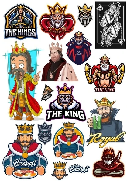 Kral Sticker Set 5 18 Parça Telefon, Tablet, Defter, Laptop Sticker ürün görseli 1