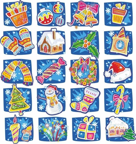 Kış Temalı Sticker Set 20 Parça Telefon, Tablet, Defter, Laptop Sticker ürün görseli 1