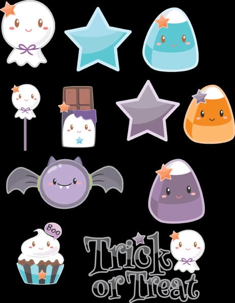 Sevimli Sticker Set 1 12 Parça Telefon, Tablet, Defter, Laptop Sticker ürün görseli 1