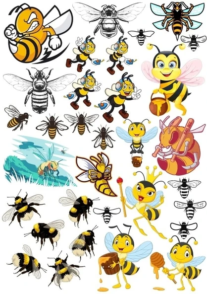 Arılar Sticker Set 2 20 Parça Telefon, Tablet, Defter, Laptop Sticker ürün görseli 1