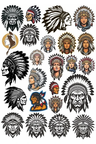 Kızılderili Sticker Set 1