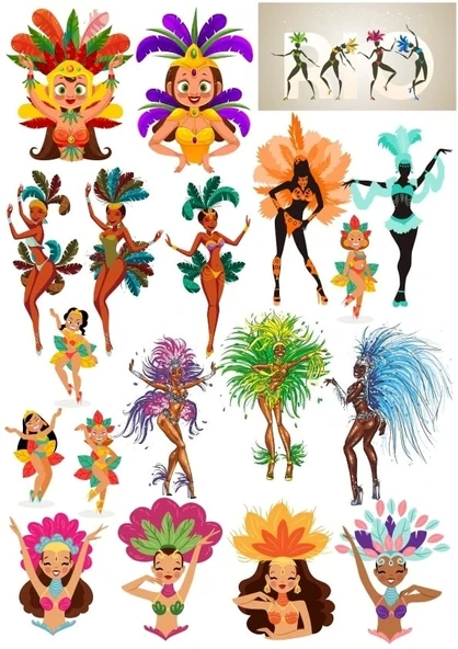 Yağmur Ormanı İnsanları Sticker Set 20 Parça Telefon, Tablet, Defter, Laptop Sticker ürün görseli 1